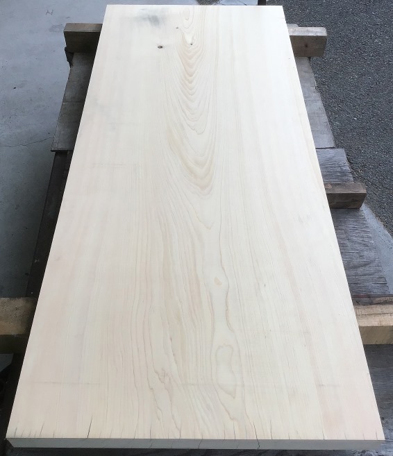 桧(ﾋﾉｷ）1400×600×50㎜業務用まな板用材販売01｜丸萬(京都の木材屋）
