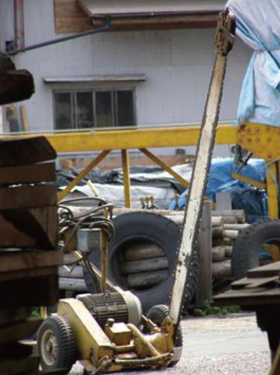 デッキソー（巨木の輪切り）