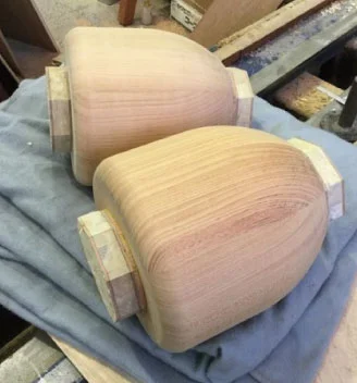 擬宝珠加工の様子