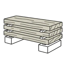 自然乾燥　木材を保管