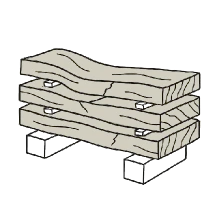 乾燥の過程で割れが生じる