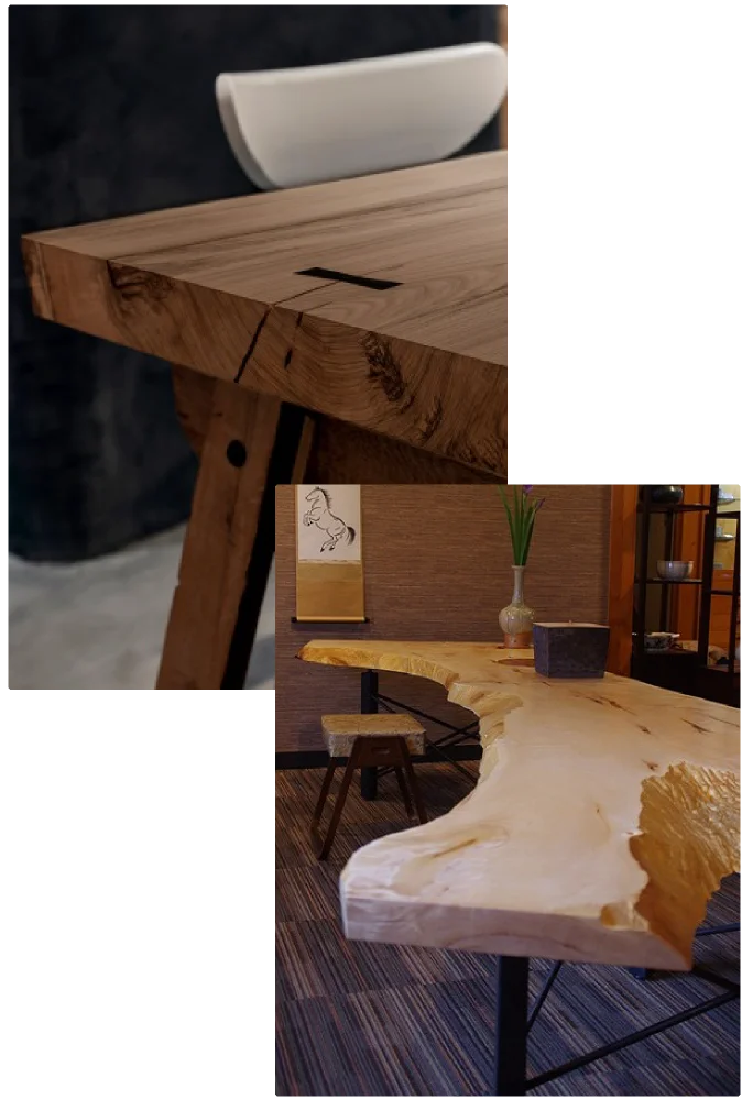 無垢材は傷が味になる　テーブル